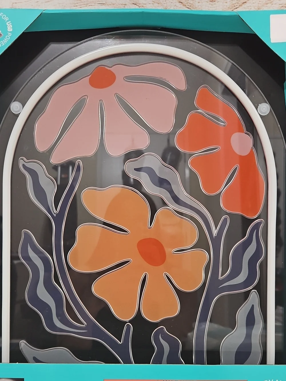 Floral Arch LED Neon Light Wall Decor - Orange & Pink Room Decoration